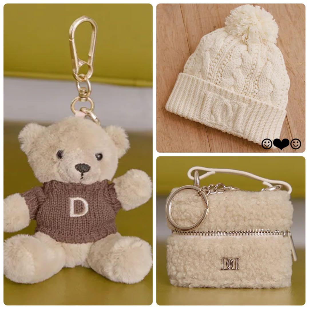 Darich♡ノベルティ♡Dベアチャーム♡ボアミニバッグチャーム♡ビーニー