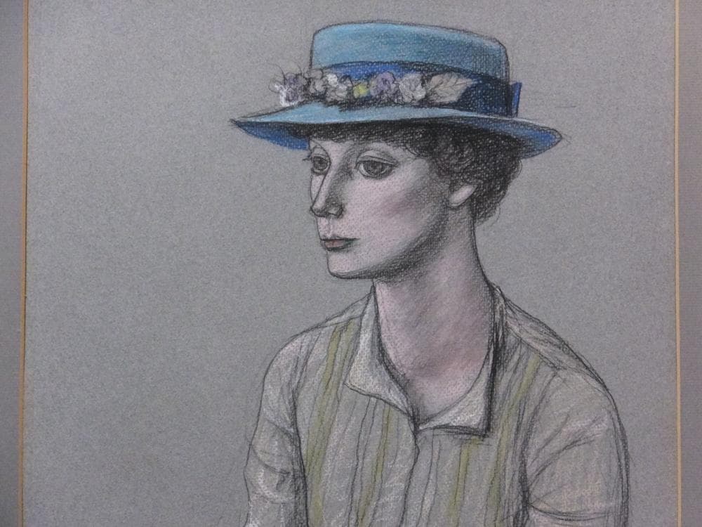 寺島龍一　直筆サイン『女性』ペーパーにパステル画 10号 0313B