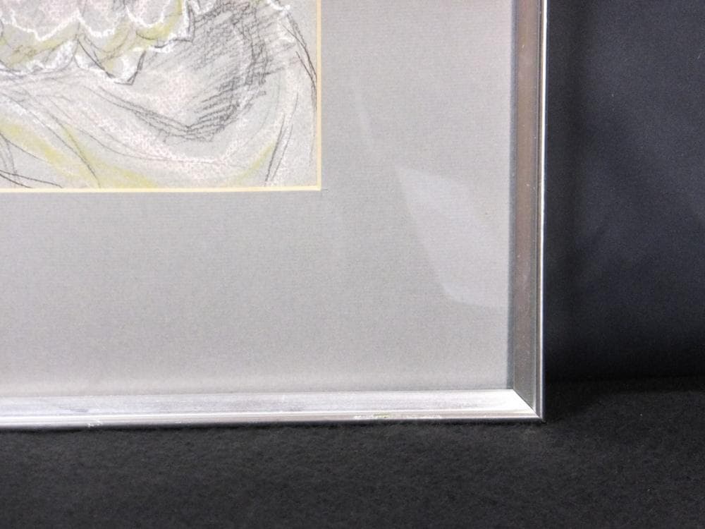 寺島龍一　直筆サイン『女性』ペーパーにパステル画 10号 0313B