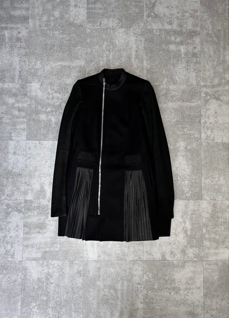 Rick Owens AW14 ウール　レザープリーツ　コート　40