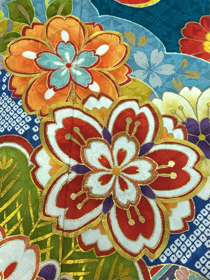 振袖 豪華 金駒 刺繍 金彩 紋意匠 身丈163cm