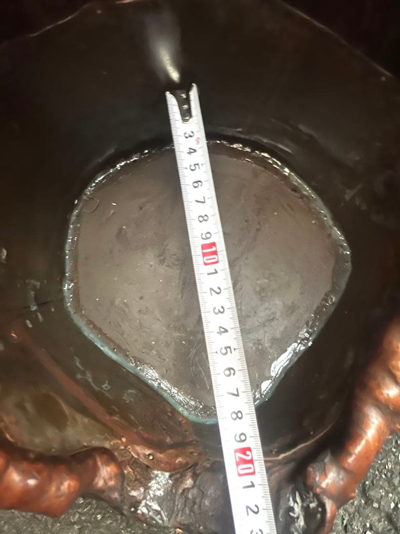 花台　木瘤 茶道具　華道　逸品 自然木 瘤付き 花器・銅根木 古美術アンティーク