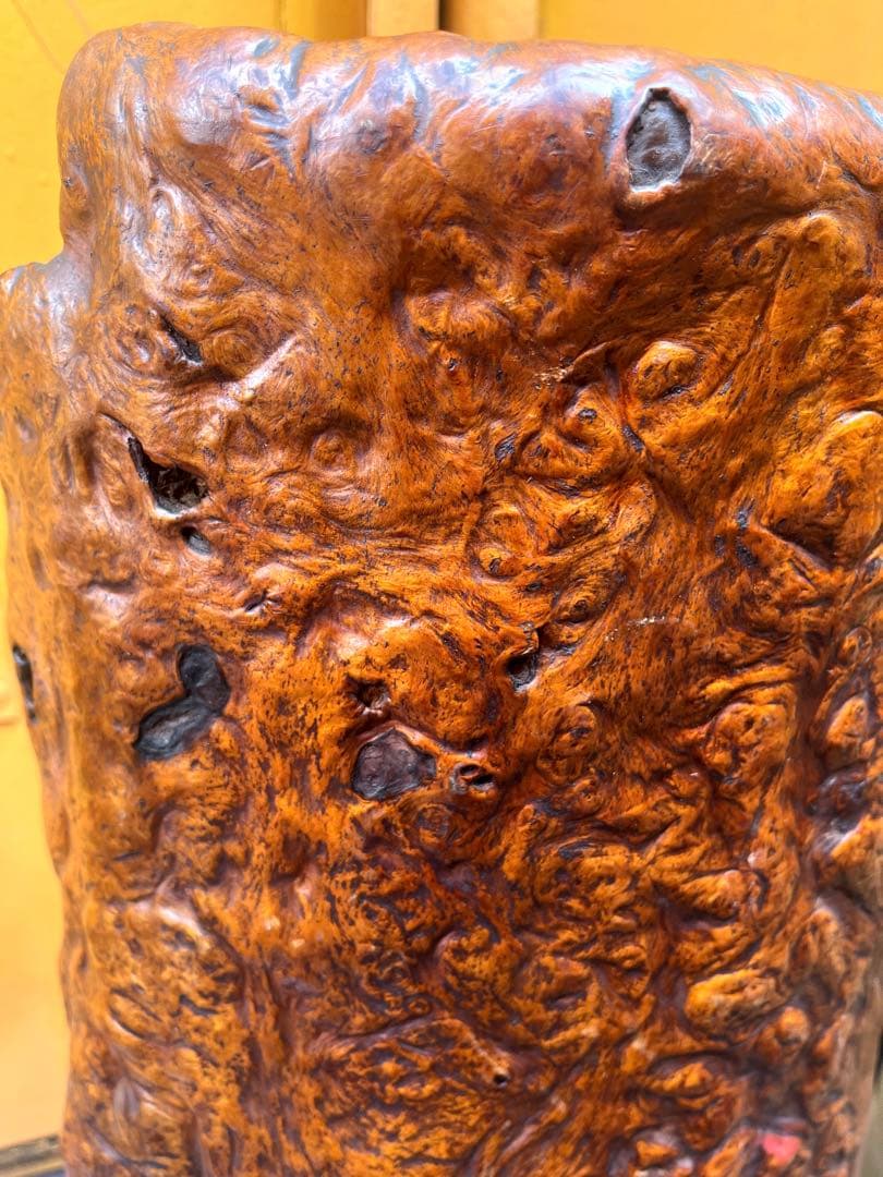 花台　木瘤 茶道具　華道　逸品 自然木 瘤付き 花器・銅根木 古美術アンティーク