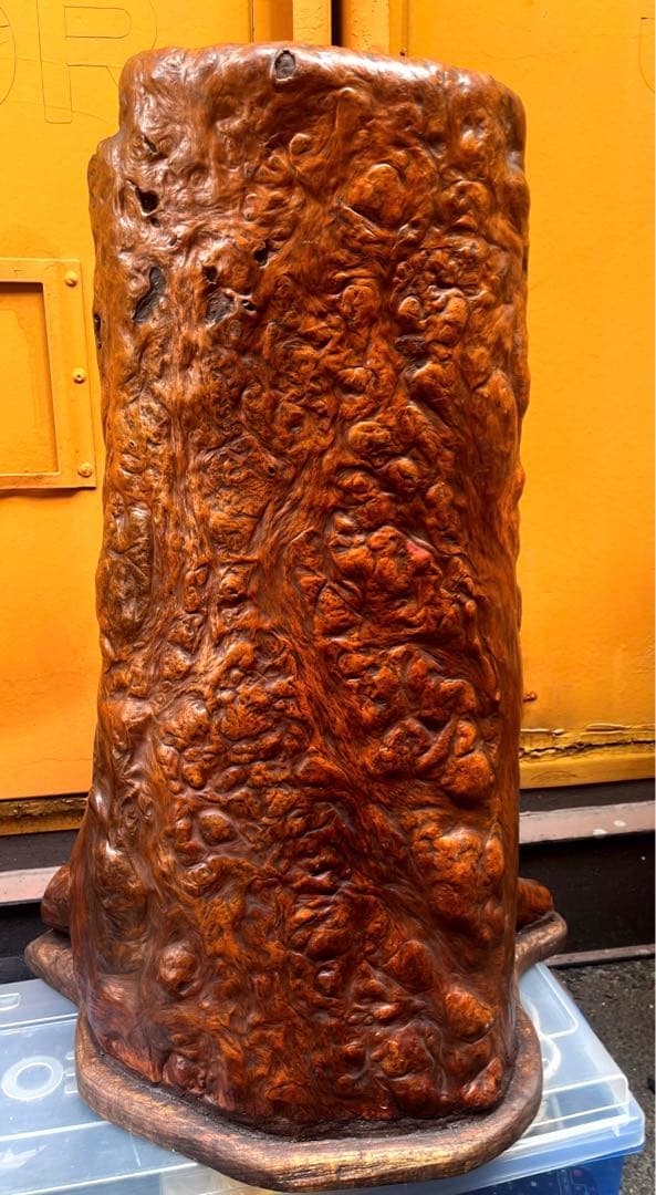 花台　木瘤 茶道具　華道　逸品 自然木 瘤付き 花器・銅根木 古美術アンティーク