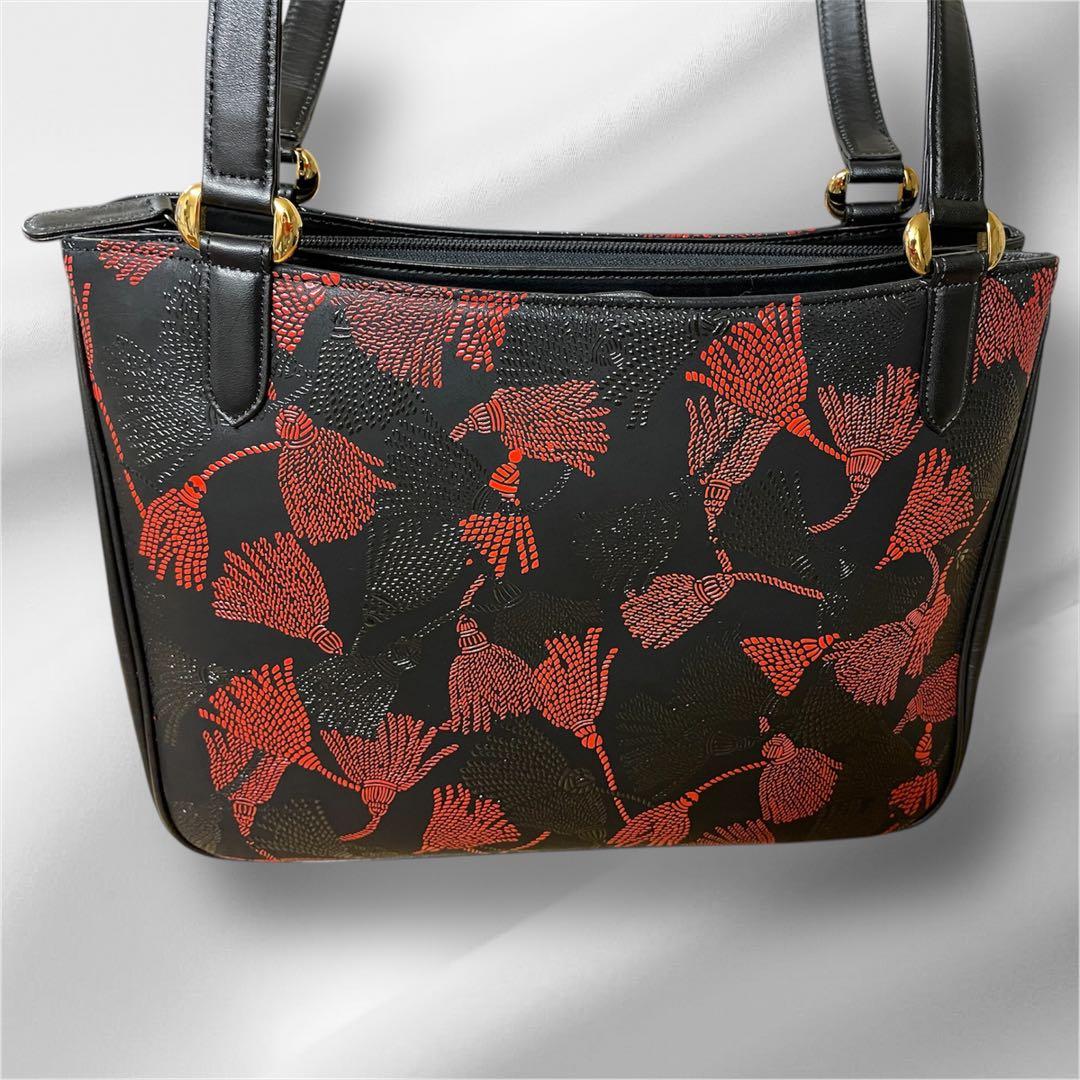 【美品】印傳屋 INDEN-YA 房柄 ベネッセージ バッグ