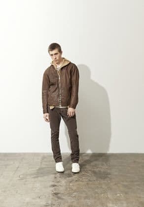 nonnative ノーカラーレザージャケット　ブラウン　0 NN-J2301