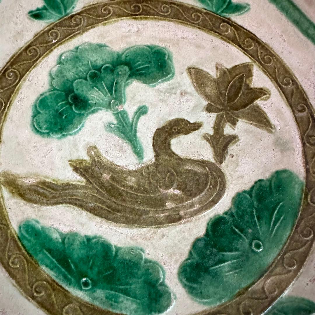 希少 遼代 三彩八角盤 清朝期 粉彩花の図 輪花台皿 中国古玩 中国美術 骨董品