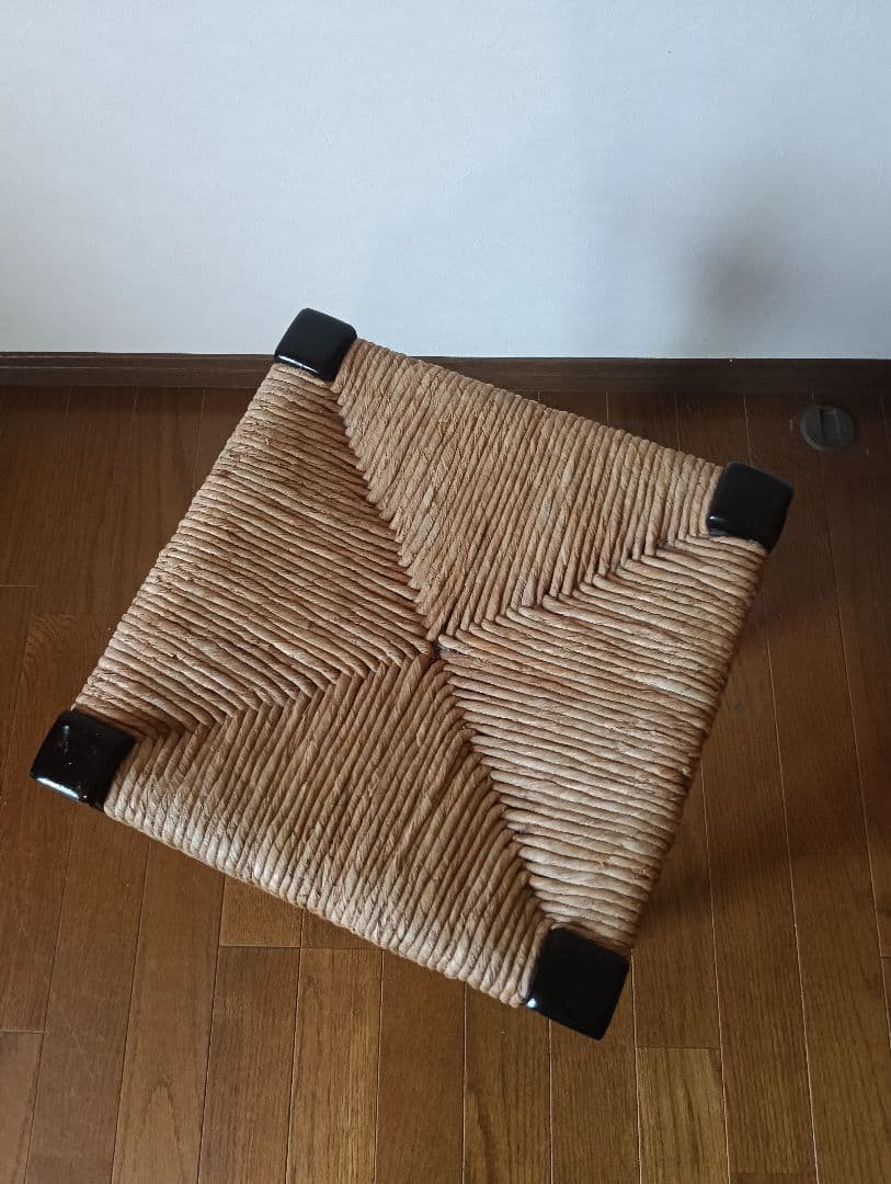 イギリス アンティーク ヴィンテージ ラッシュシート スツール　椅子 手仕事