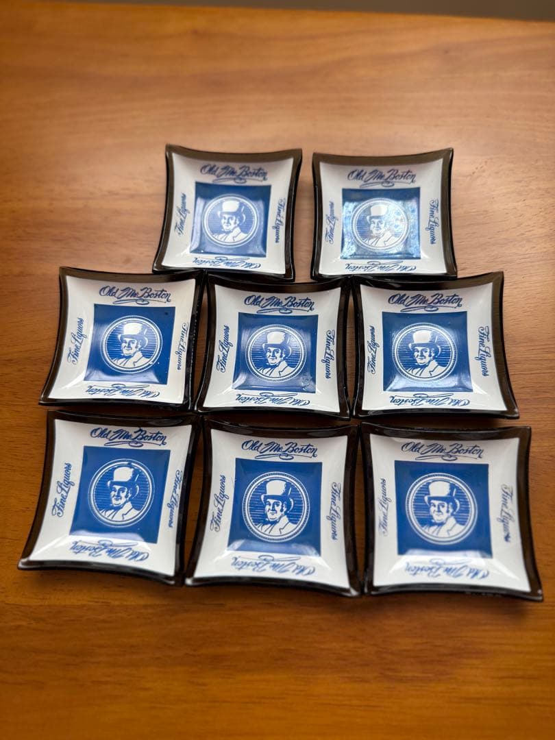 未使用品　ヴィンテージ オールド ミスター ボストン ガラス灰皿 8皿