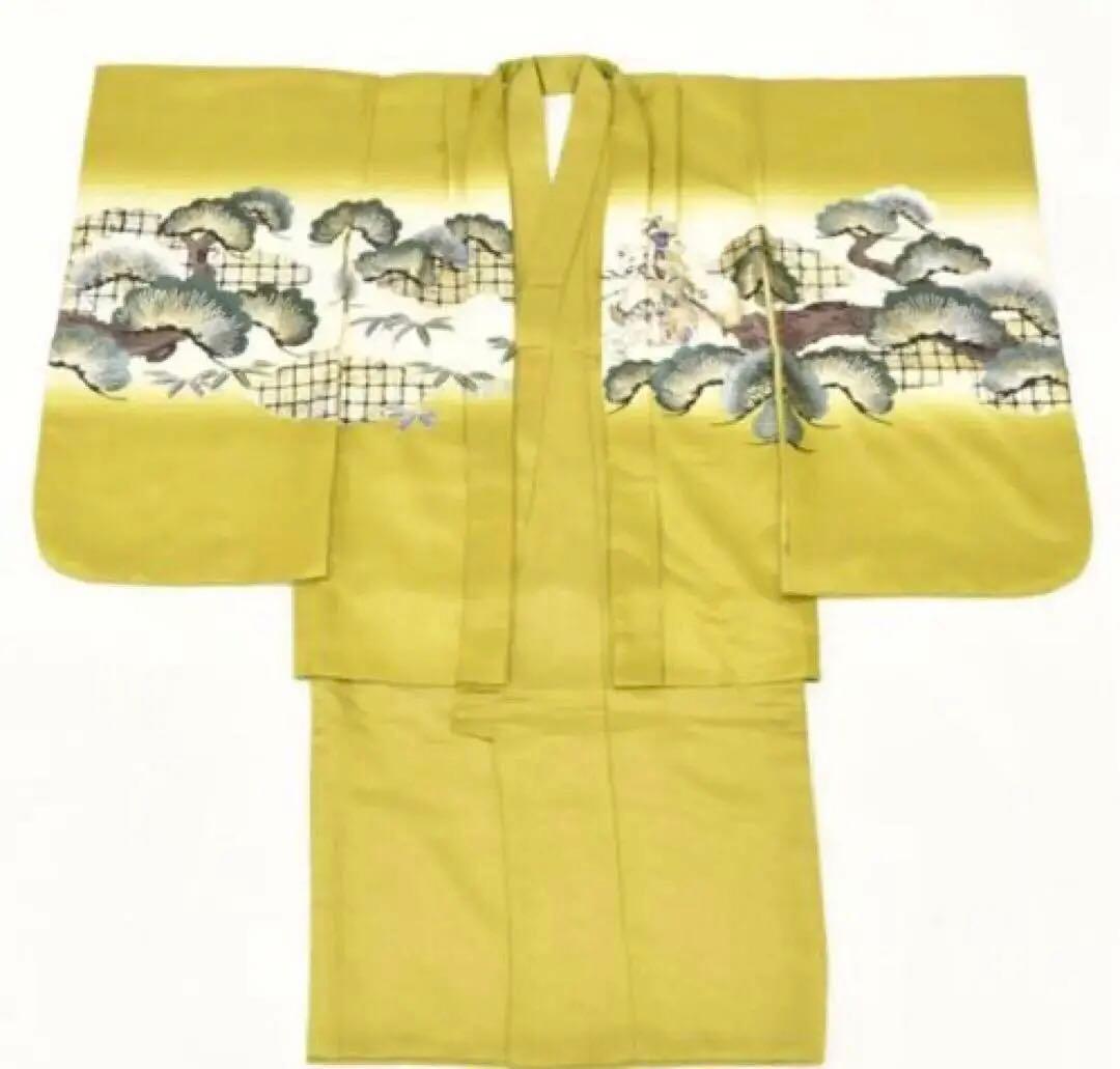 七五三五歳‼️男の子 袴 完全️フルセット‼️お家から無 黄緑抹茶系 冠馬将軍 美品‼️
