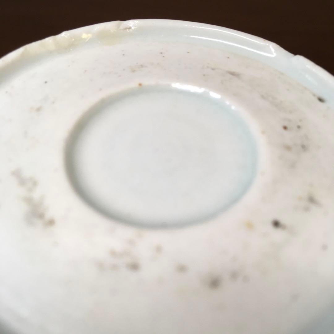 古伊万里　染付　波兎文蕎麦猪口　酒器　中期　無傷　骨董　アンティーク