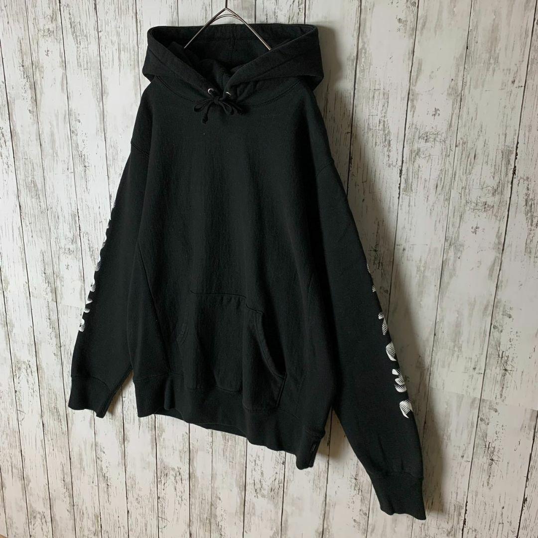 【ビッグシルエット】シュプリーム☆スリーブビッグロゴ入り希少パーカー/1106.