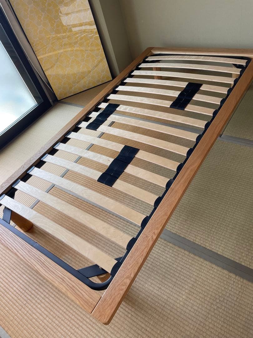 【送料込】無印良品 木製シングルベッドフレーム オーク