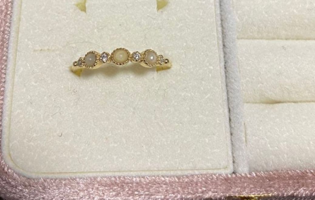 ラストセールagete/アガット ミル打 パールリング10k