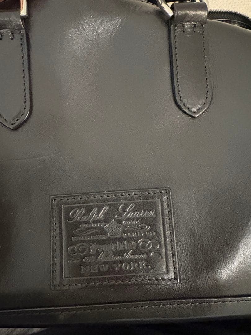Ralph Lauren 黒 レザーハンドバック　ショルダーバッグ　ミニボストン
