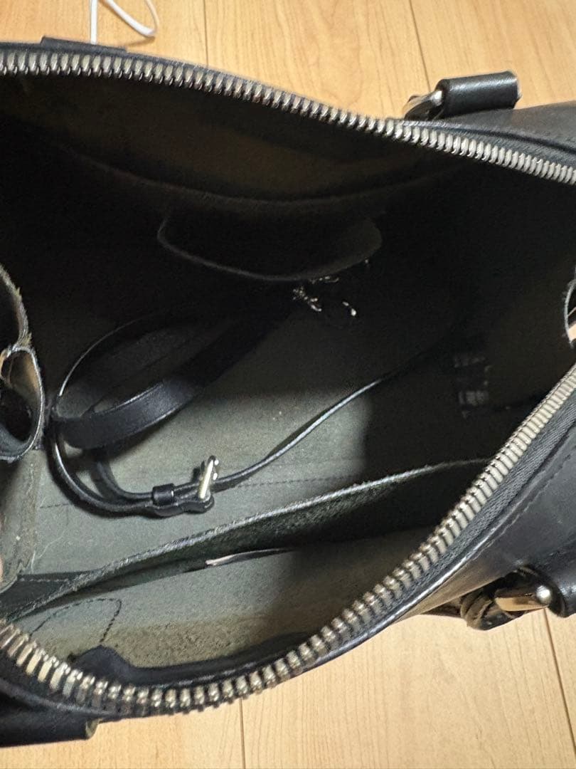 Ralph Lauren 黒 レザーハンドバック　ショルダーバッグ　ミニボストン