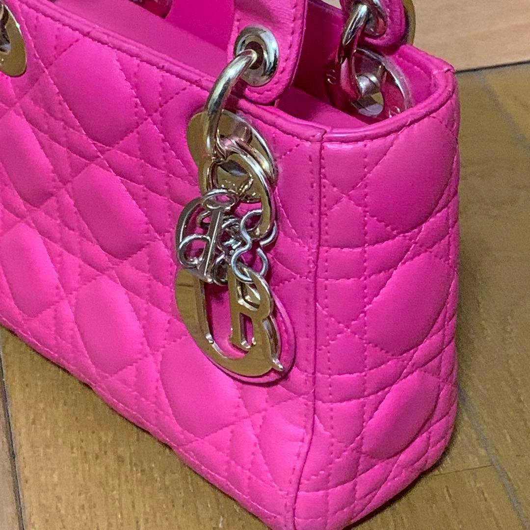 レディディオール　カナージュ ステッチレザー2way ミニハンドバッグ