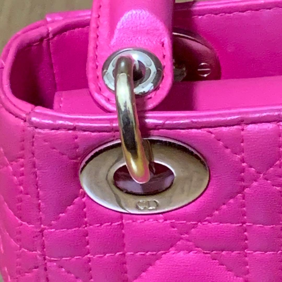 レディディオール　カナージュ ステッチレザー2way ミニハンドバッグ