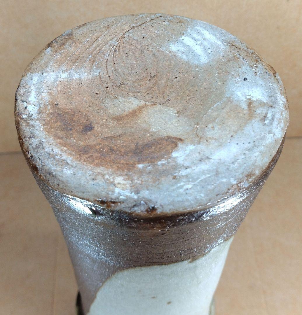 浜田庄司(濱田庄司) 花生(益子焼掛分花瓶) 共箱 益子焼 人間国宝 未使用