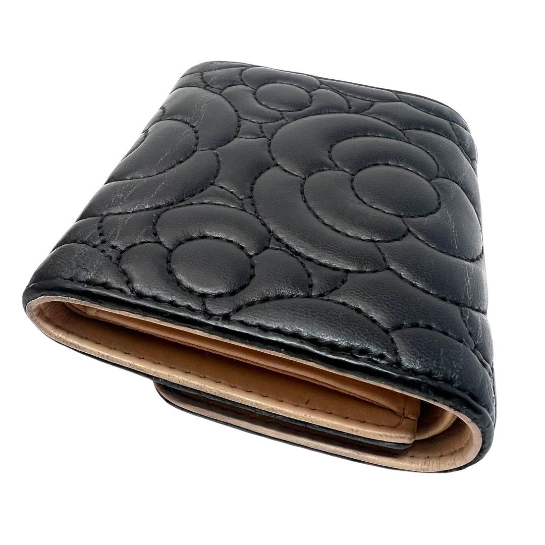 CHANEL シャネル カメリア エンボス 三つ折り財布 コンパクトウォレット