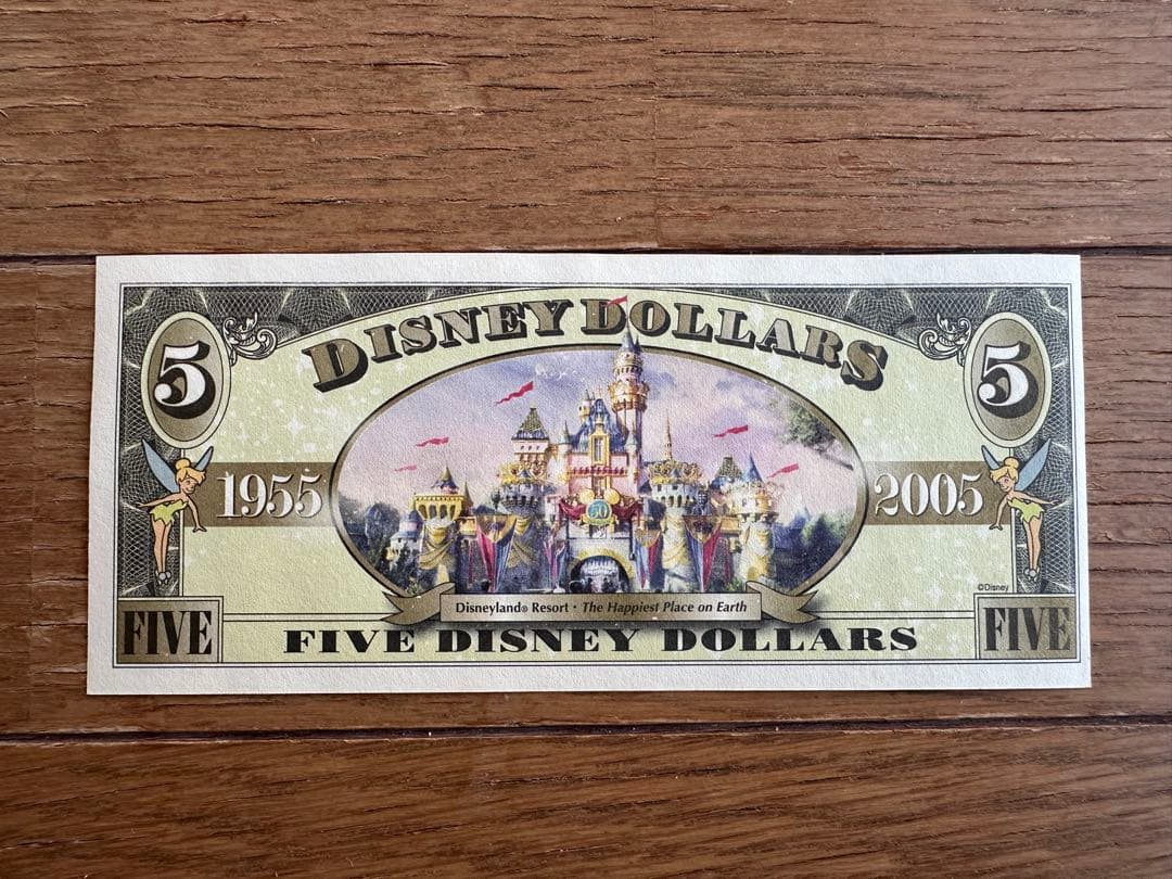ディズニーダラー　カリフォルニア50周年記念紙幣4枚セット