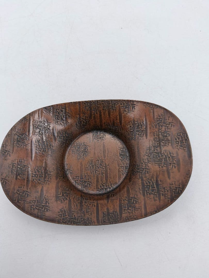 c353 茶托 大 銅製　小判 6枚 紙箱 茶道具 古物