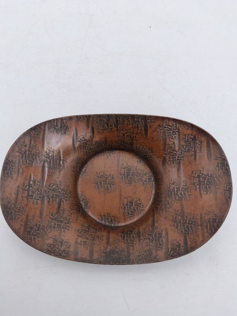 c353 茶托 大 銅製　小判 6枚 紙箱 茶道具 古物