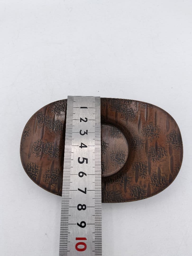 c353 茶托 大 銅製　小判 6枚 紙箱 茶道具 古物