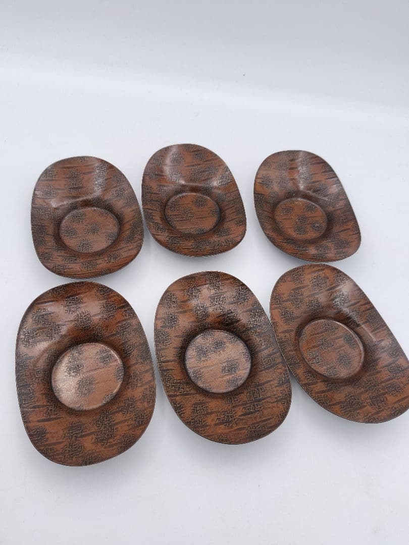 c353 茶托 大 銅製　小判 6枚 紙箱 茶道具 古物