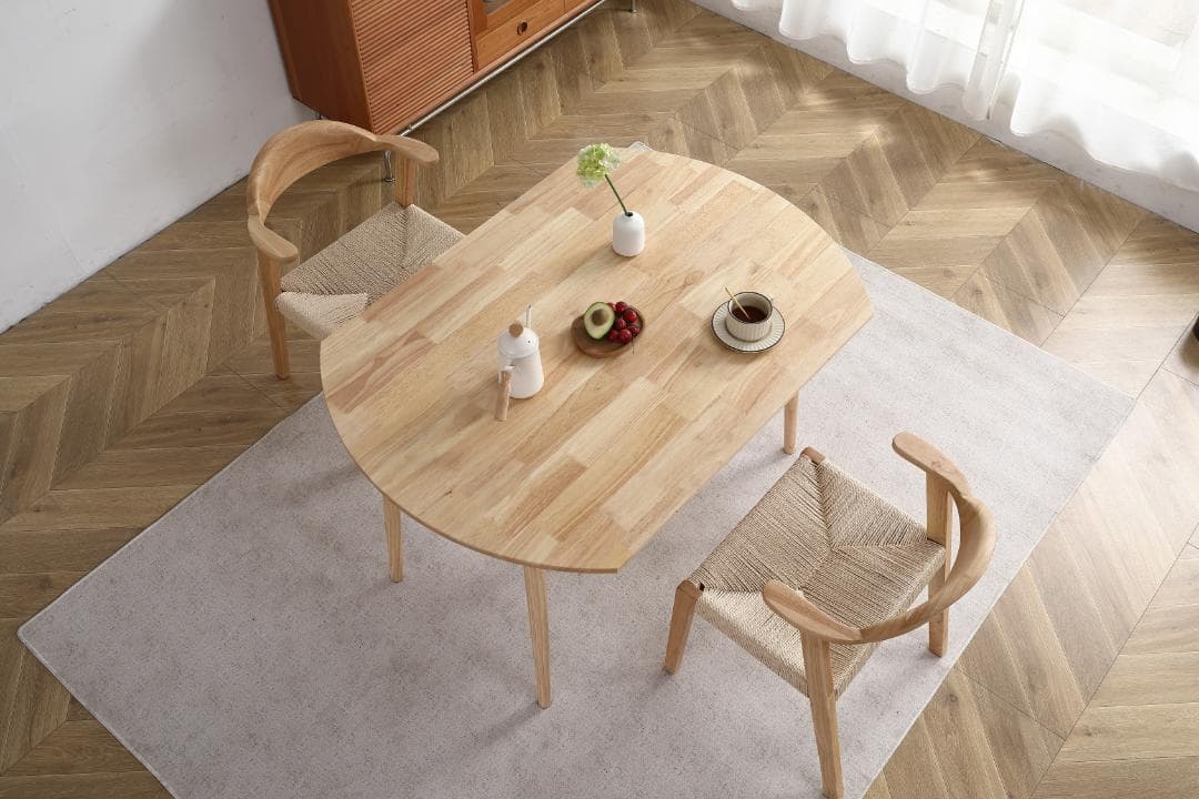 ダイニングテーブル1点×チェア2脚　2人用伸長式 折りたたみダイニングテーブル