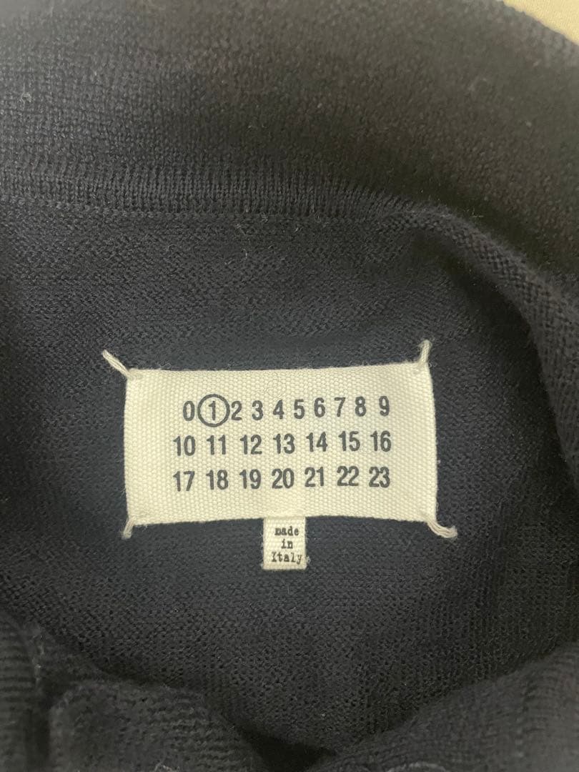 Maison Margiela ネイビー ニットポロシャツ 肘パッチ　Sサイズ