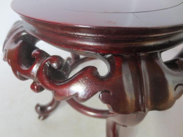 R7/10/10-3　唐木透かし膜高卓　花台　香炉卓　平卓　　盆栽水石花台