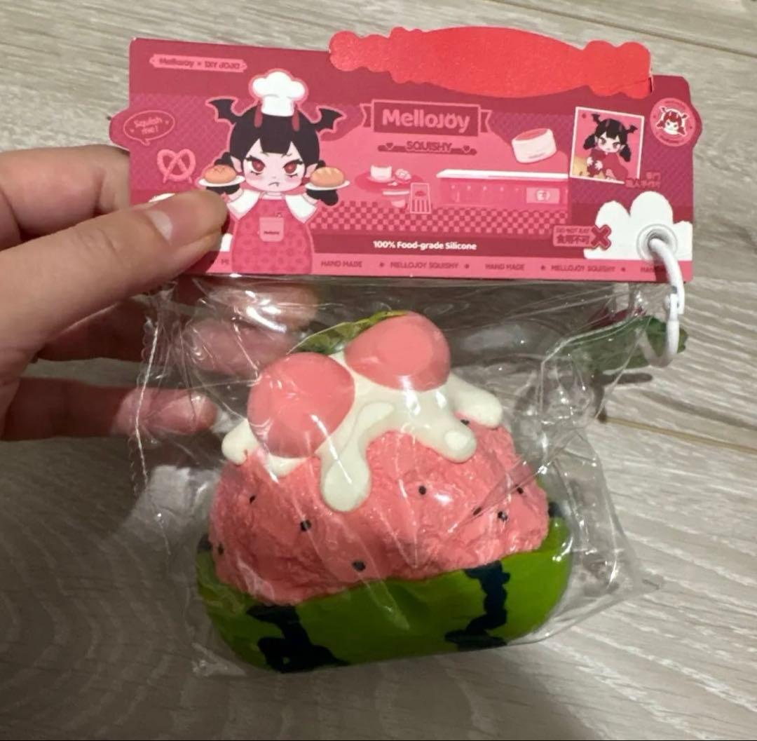 開*）様 メロジョイ　スクイーズ　2点セット　プリン犬　　スイカ　 melloj