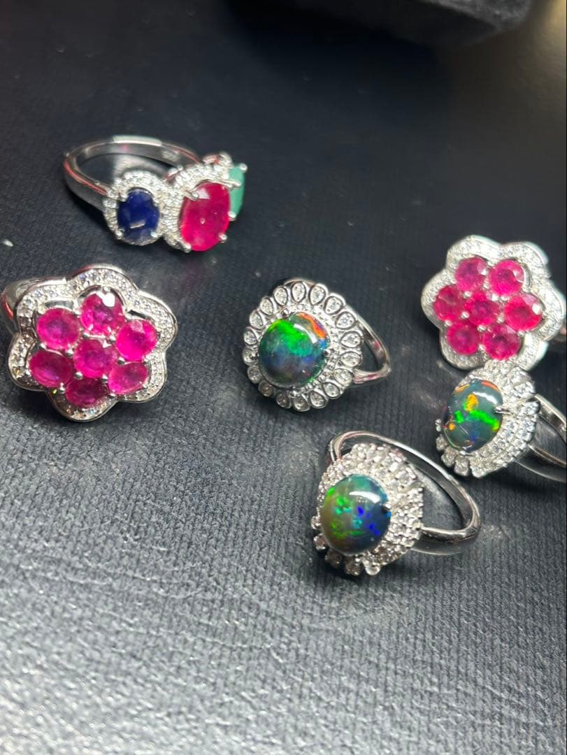 硝*ゴ様 天然ルビーサイズ限定14.5号➕カボションルビーネックレスセット