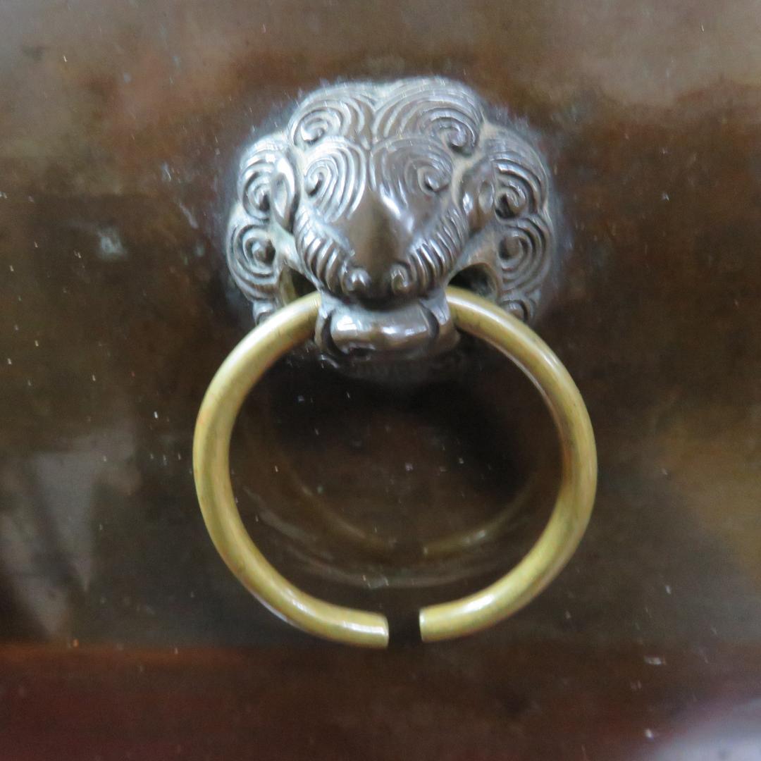 四角瓶掛火鉢 三つ足 共箱 手あぶり 炉 火鉢 明治 名家 蔵出し初荷