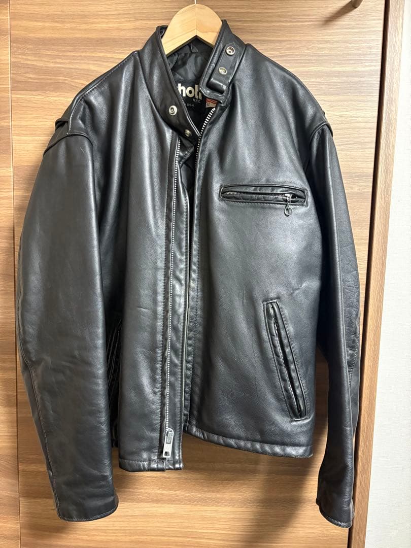 Schott ショット シングルライダース USA製 42 革ジャン 本革 黒