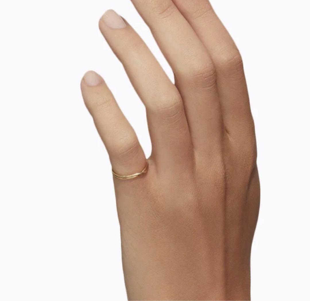 美品　SHIHARA ダブルリング 0.9 K18イエローゴールド