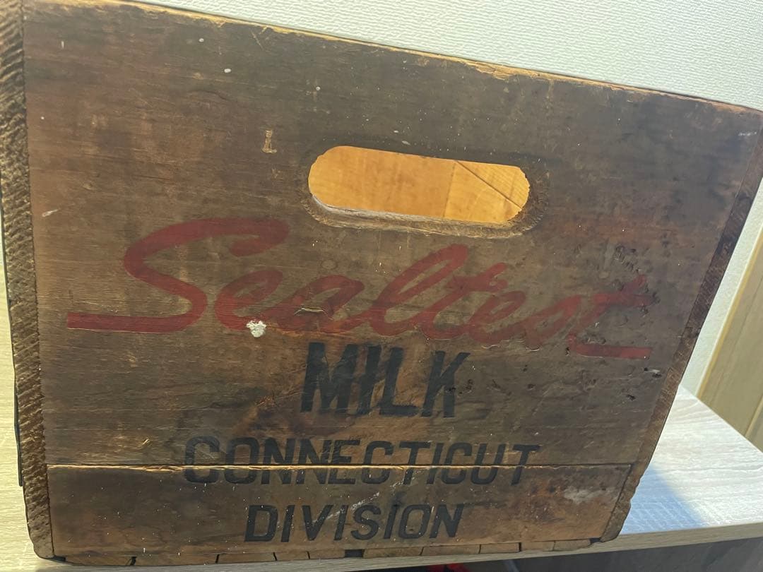 Sealtest ビンテージ　木箱　什器　看板　インダストリアル