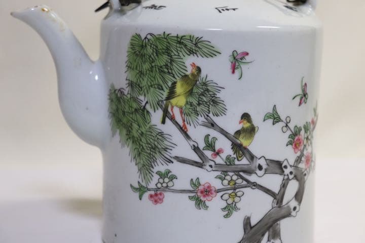 中国　清朝末期　浅絳彩急須　送料込み1101