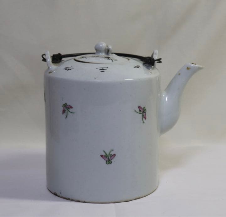 中国　清朝末期　浅絳彩急須　送料込み1101