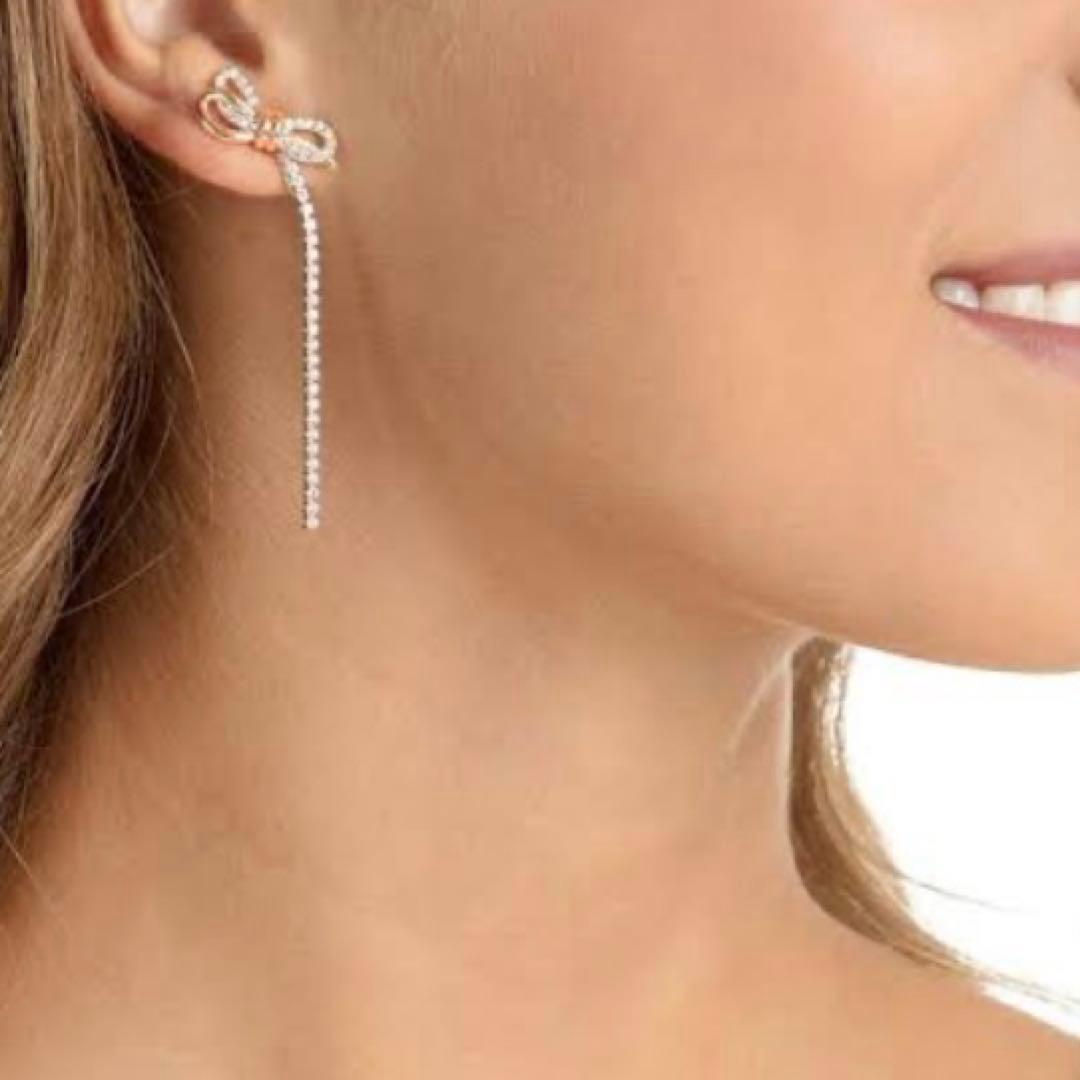 ★swarovski★スワロフスキーLIFELONG BOW ピアス＆ネックレス