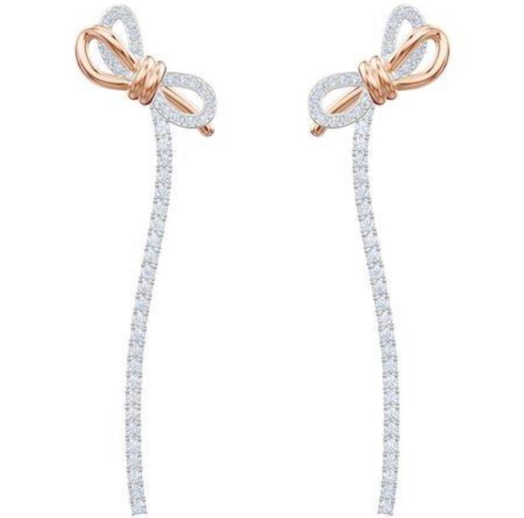 ★swarovski★スワロフスキーLIFELONG BOW ピアス＆ネックレス