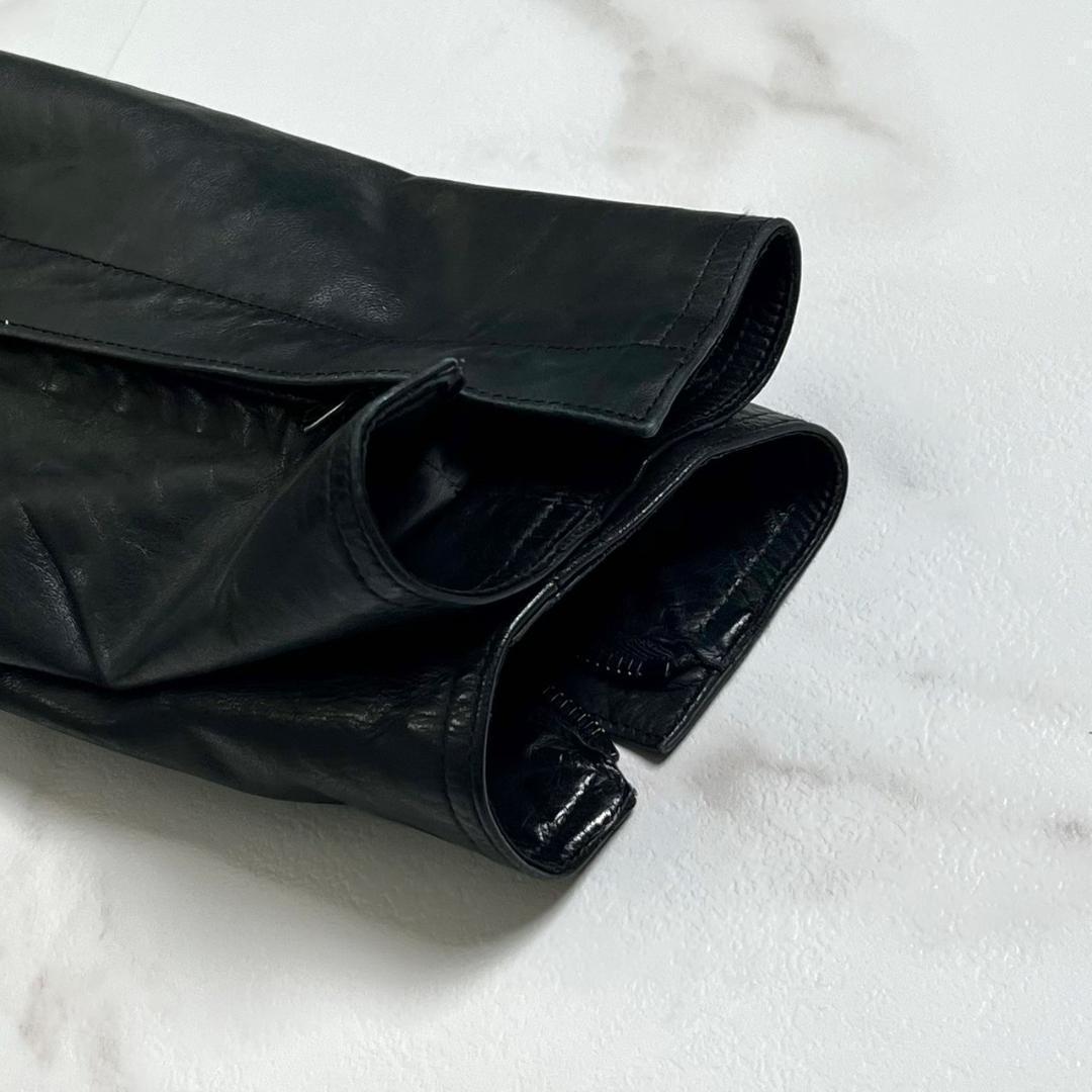 希少　m0851　アニリン　シングル　ライダース　軽量　薄手レザー　ブラック　黒