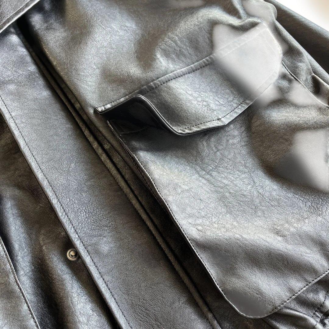 【人気品】BEAMS HEART フェイクレザークラシックブルゾン