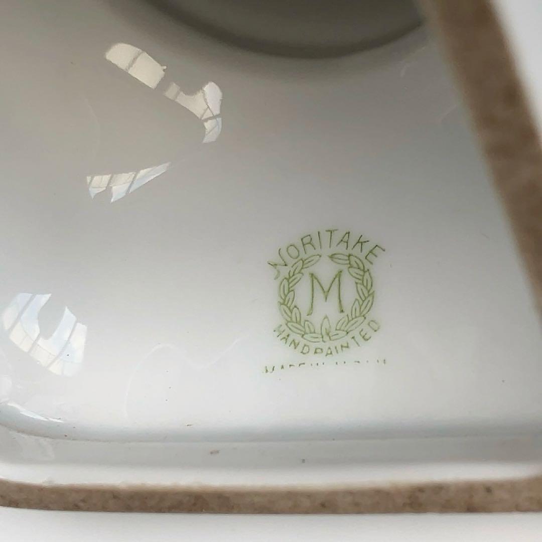 オールドノリタケ 黒地×白梅 アンティーク燭台 金縁 アンティーク