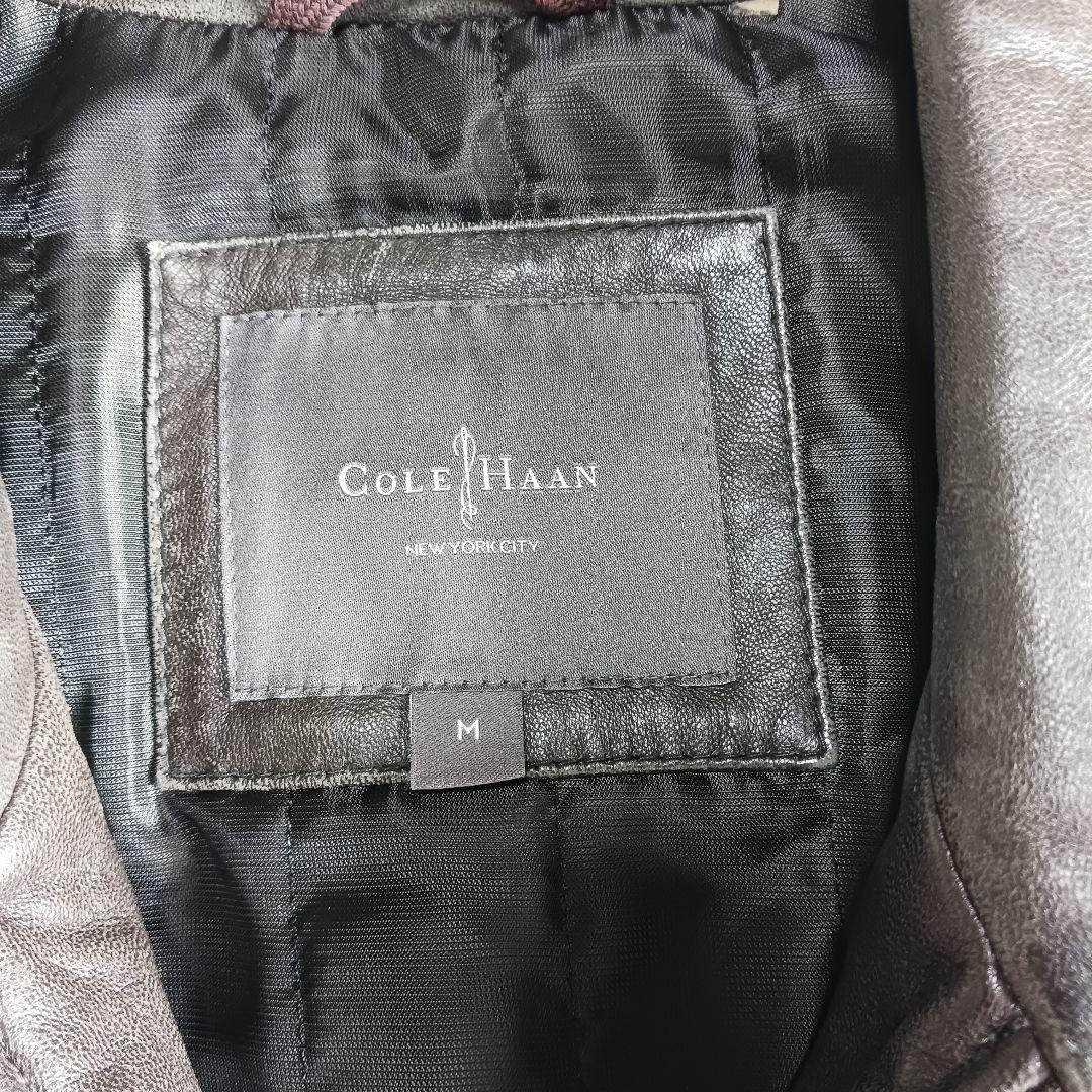 コールハーン　　レザージャケット　ダークブラウン　ラムスキン　Mサイズ