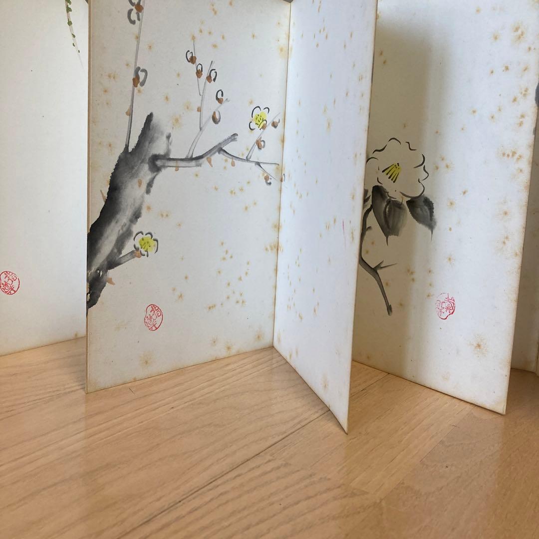 直筆　俳画手本「桃」藤村唐邨（現代俳画協会故理事）