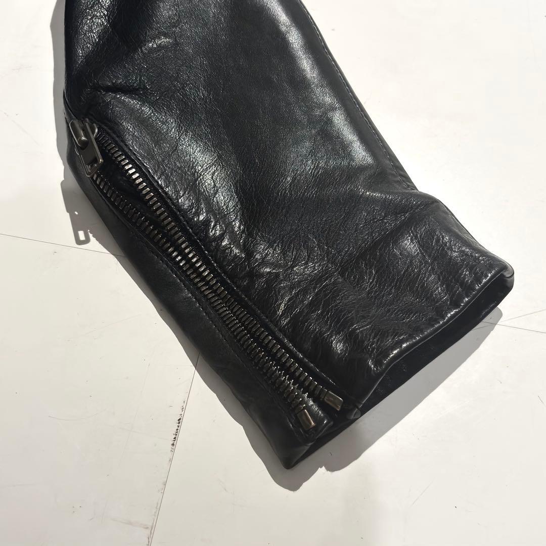 【09AW】メゾン マルタン マルジェラ ハの字 ライダース ブラック 44