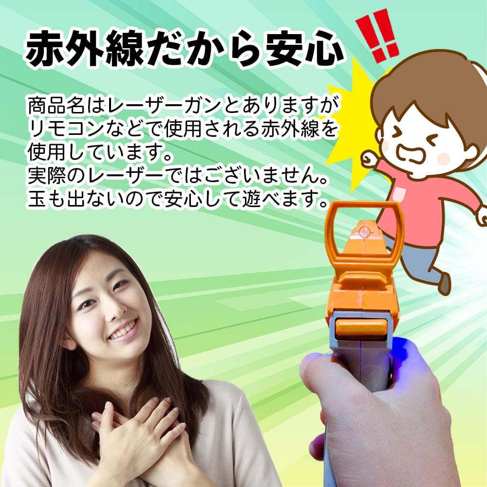 展示品 1000引き レーザーガン 2個セット 光る 音 鳴る 振動 対戦
