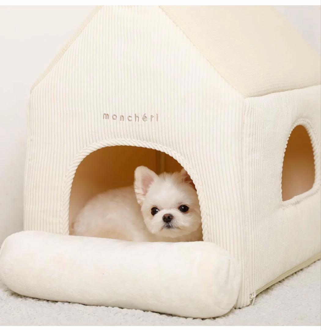 Moncheri ナチュラル小窓付きコーデュロイペットハウス